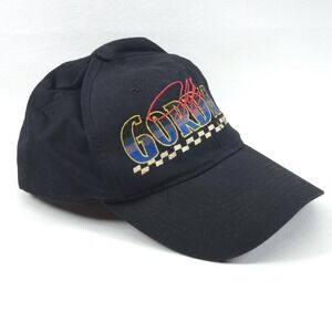 Vintage 90s Jeff Gordon Spellout Snapback Hat Black 24 NASCAR CSA Embroidered